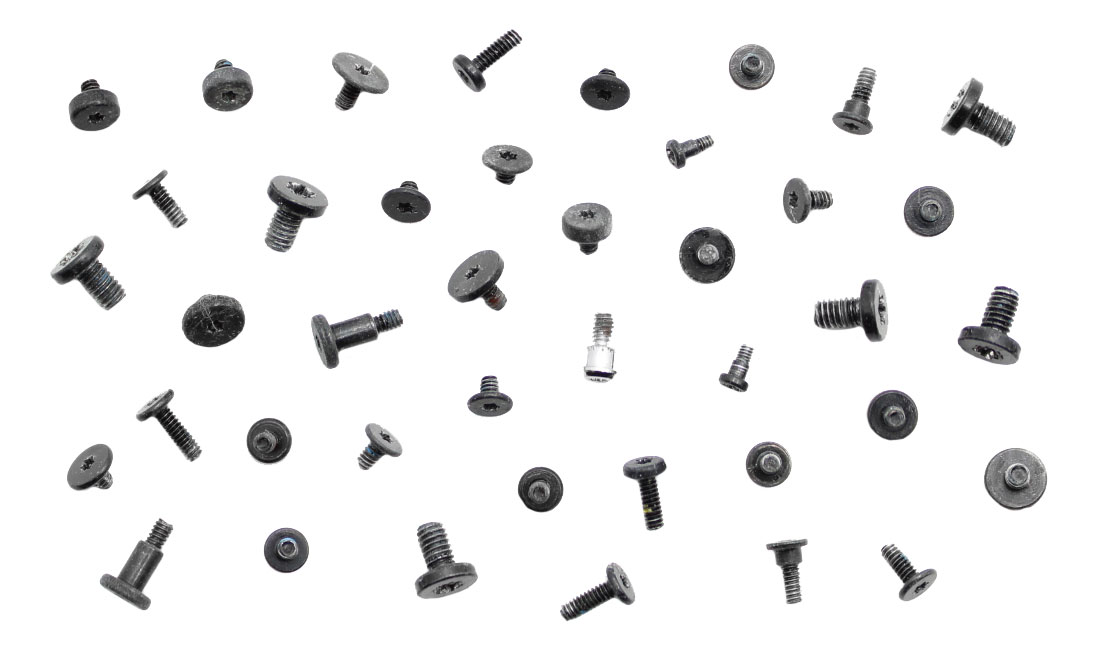 999-0003 - Screws / Screws Full Set/Kit, 32+ Pieces for MacBook Pro Retina 15-inch Mid 2012. Screw Location(s): 